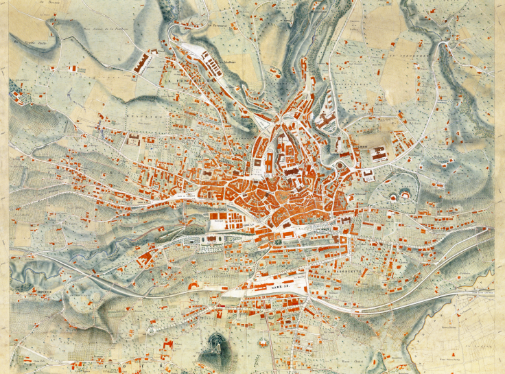 Plan de la ville et des environs de Lausanne datant de 1896 © Archives de la Ville de Lausanne
