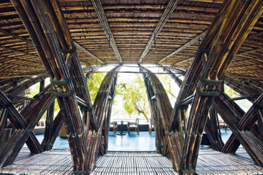 Restaurant-lounge Bambou Wing, près de Hanoi, Vo Trong Nghia architecte © Hiroyuki Oki