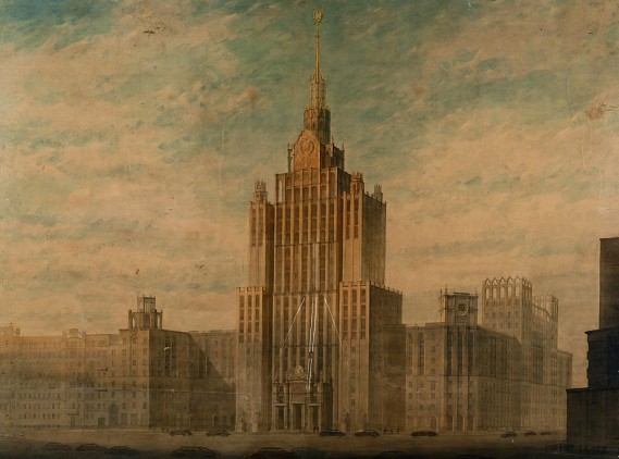 Project of the Ministry of Railways on the Red Gate, Perspective, 1948