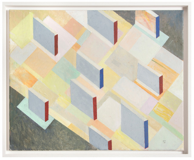 © Zoe Zenghelis, Orderly blocks, 2019, oil on canvas, 40 x 50 cm