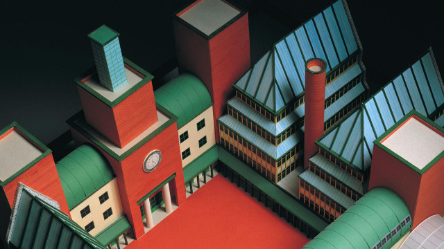 Project model for the UBS administrative building, Lugano, by Aldo Rossi, 1990. ©MAXXI
