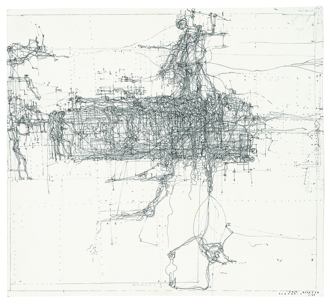 Egon Goldner Scenario, 1968 Tusche/Papier Privatbesitz