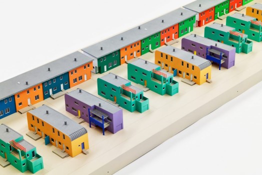 Adolf Krischanitz, Otto Steidle, Herzog & de Meuron: Pilotengasse housing estate, 1220 Vienna, 1987–1992, model of the elements by Krischanitz © Architekturzentrum Wien, Collection
