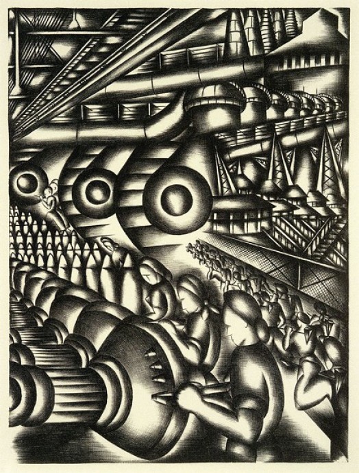 Home Front (Assembly Line), Jolan Gross-Bettelheim, 1942. Courtesy National Building Museum.
